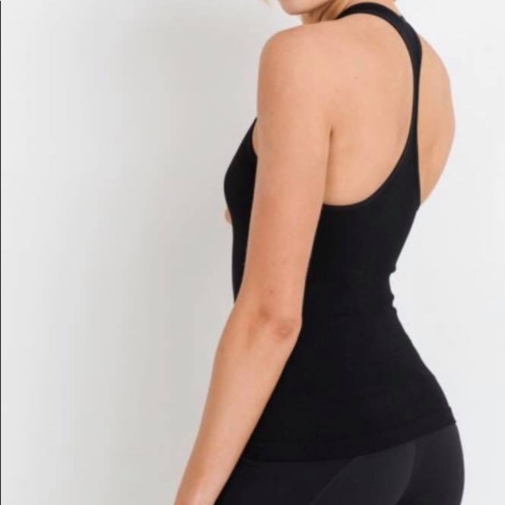 Mono B Seamless Ribbed Racerback Tank Top - Picture 3 of 5